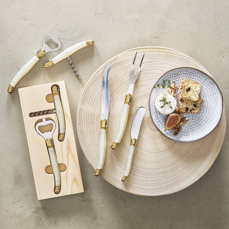Corkscrew Set in Wood Tray: Wood Tray: 9.5" L x 4" W x .6" D ,  Bottle Opener: 6.25" L ,  Corksrew: 4.5" L
