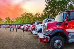 Lineup of First Responder Vehicles. Napa Valley Fires. August 2020.